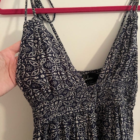 Lulus smocked tie shoulder bohemian maxi dress - Picture 4 of 7